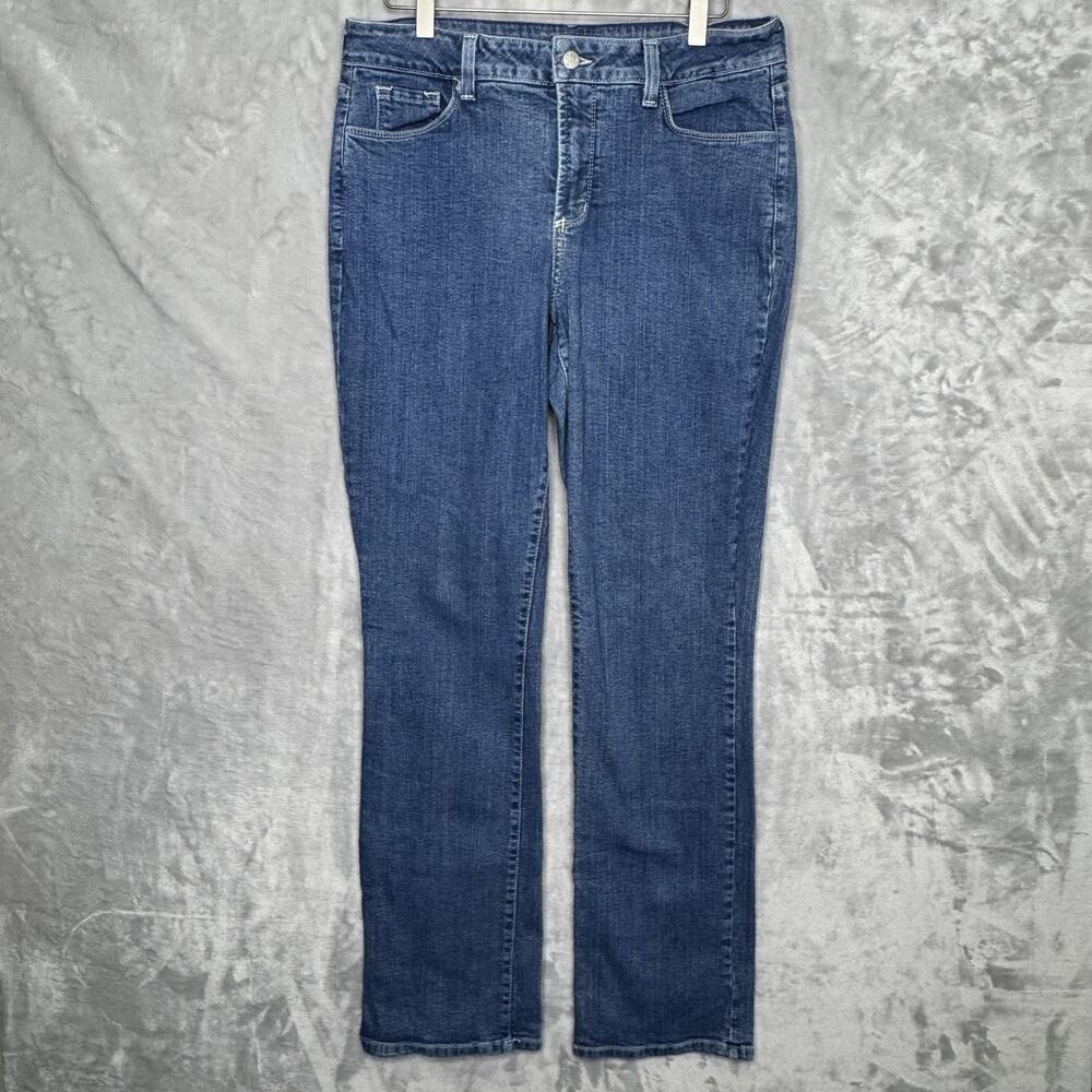 NYDJ Not Your Daughters Jeans Womens 12 Blue Straight Leg Denim Slimming Stretch